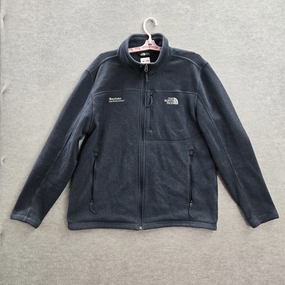 The‎ North Face Men Jacket XL Navy Logo Embroidery Fleece Full Zip
